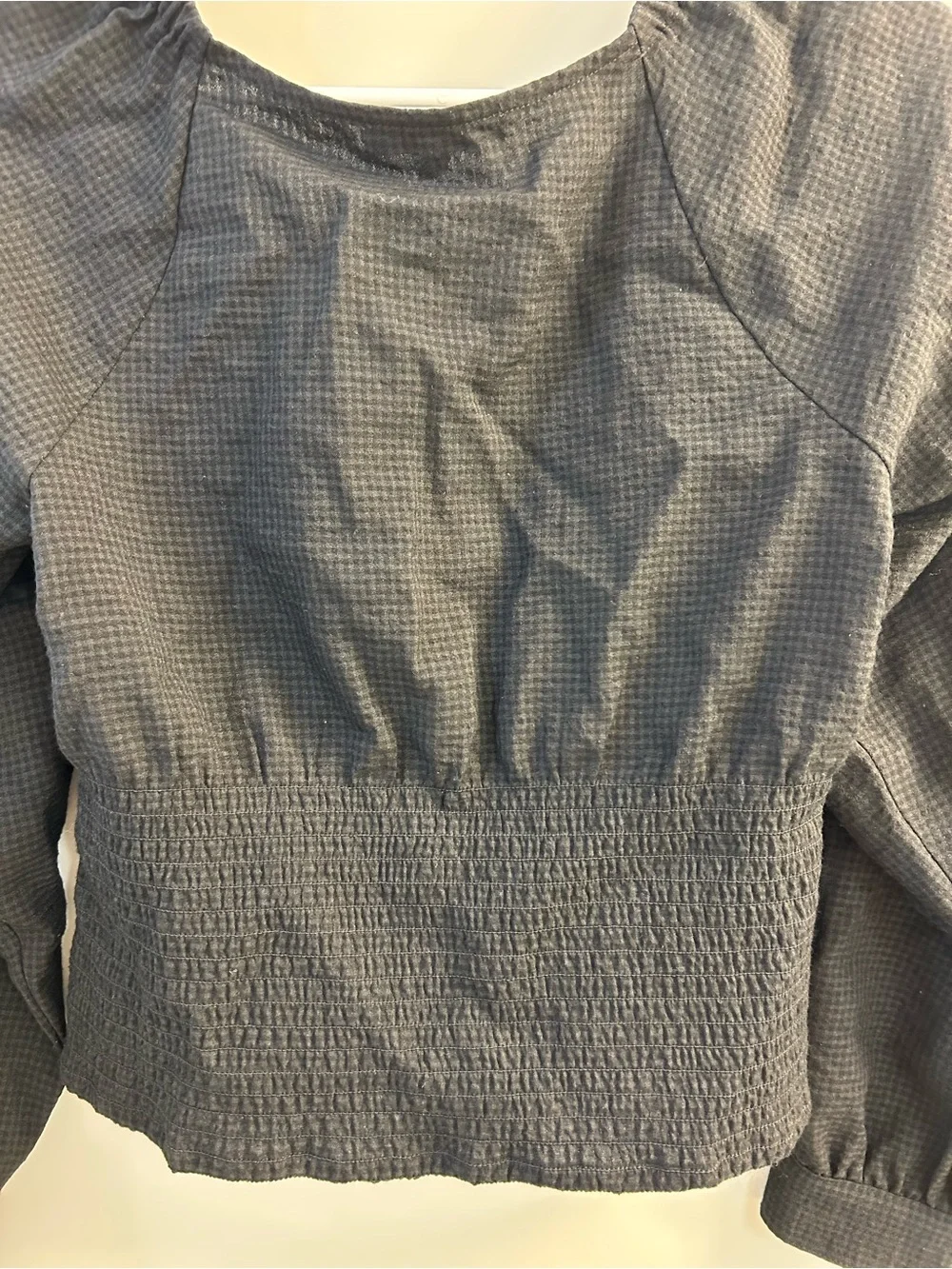 Madewell Black Puff-Sleeve Button-Front Blouse